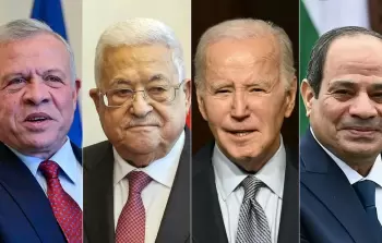 الرئيس عباس والسيسي وملك الأردن وبايدن