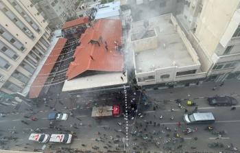 اندلاع حريق في مطعم التايلندي بمدينة غزة والدفاع المدني يوضح