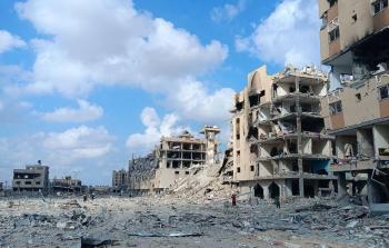 آثار الدمار في مدينة حمد السكنية