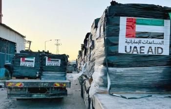 شاحنات مساعدات إماراتية في غزة