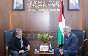 لقاء وزير التربية والتعليم مع ممثلة اليونيسف في فلسطين