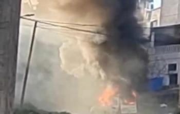 قصف مركبة في الحي الشرقي بمدينة جنين