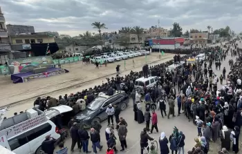 مكان تسليم الأسرى في دير البلح وسط قطاع غزة