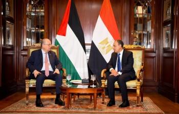 محمد مصطفى مع وزير الخارجية المصري