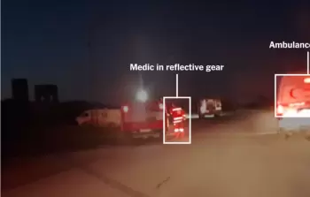 مقطع فيديو يوثّق إعدام المُسعفين بدم بارد في رفح