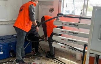 تركيب محطة تحلية متنقلة بمجمع الشفاء الطبي في غزة