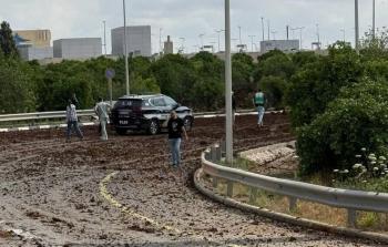 آثار غطلاق صاروخ اليمن على مطار بن غوريون