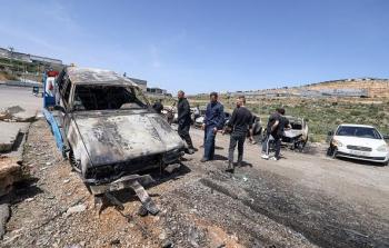 حرق منازل ومركبات فلسطينية في بروقين غرب سلفيت