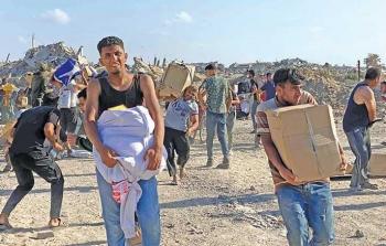 المساعدات الامريكية لسكان قطاع غزة