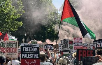 تظاهرة حاشدة في لندن للمطالبة بوقف العدوان على غزة وإيران