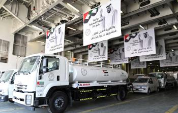 حمولة مساعدات إماراتية تصل العريش لنقلها لقطاع غزة لاحقا