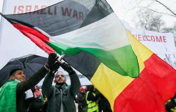 علما بلجيكا وفلسطين