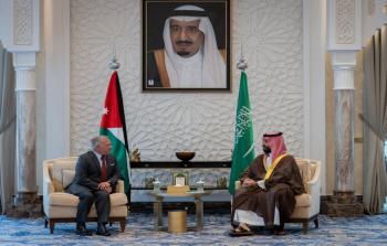 ملك الأردن وولي العهد السعودي خلال اللقاء اليوم
