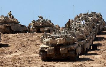 رتل دبابات إسرائيلية يتوغل في قطاع غزة، اليوم