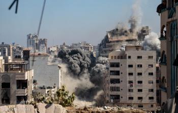قصف الأبراج في مدينة غزة
