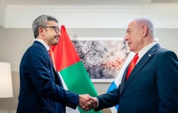وزير الخارجية الإماراتي عبد الله بن زايد يلتقي رئيس الوزراء الإسرائيلي بنيامين نتنياهو