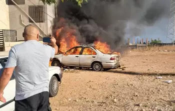 المركبة المستهدفة جنوب بيروت