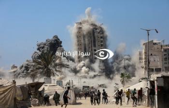 الجيش الإسرائيلي يقصف برج مشتهى غرب مدينة غزة