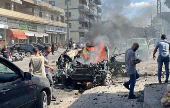 المركبة المستهدفة بغارة إسرائيلية في بلدة زبدين