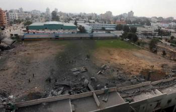 دمار الملاعب في غزة جراء الحرب.