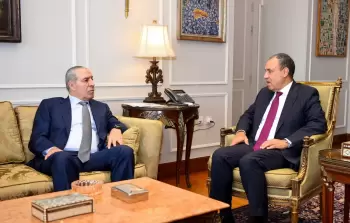 وزير الخارجية المصري مع نائب الرئيس الفلسطيني