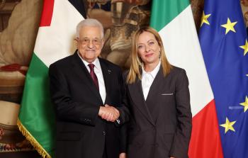 اجتماع الرئيس عباس مع رئيسة وزراء إيطاليا في روما