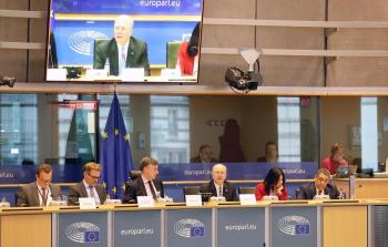 محمد مصطفى في مقر البرلمان الأوروبي