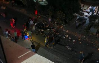 المركبة المستهدفة في بلدة فرون