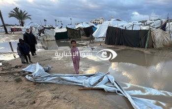 رياح وأمطار غزة تحصد شهيدة وتغرق آلاف خيام النازحين