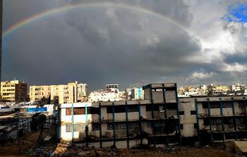 طقس فلسطين - قوس قزح يزين سماء غزة