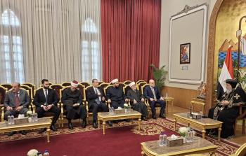 وفد القيادات الدينية الفلسطينية يبحث مع البابا تواضروس في القاهرة أوضاع القدس 