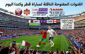 القنوات المفتوحة الناقلة لمباراة قطر وكندا في كأس العالم 2026