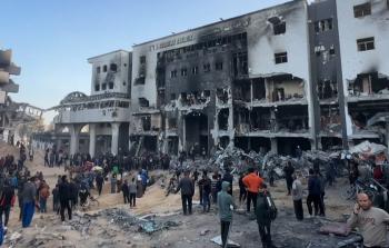 آثار التدمير الإسرائيلي لمستشفى الشفاء في مدينة غزة