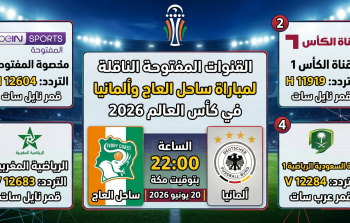 القنوات المفتوحة الناقلة لمباراة ساحل العاج وألمانيا في كأس العالم 2026