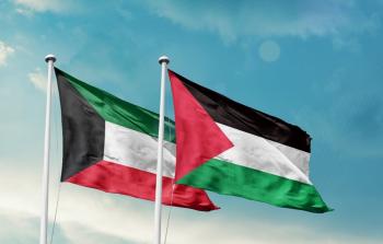 أعلام فلسطين والكويت