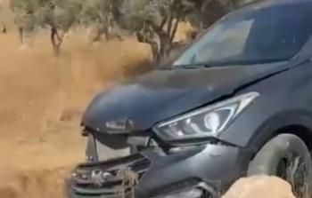 مستوطنون يصدمون مركبة قرب قرية المغير برام الله