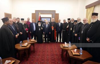 لقاء الرئيس عباس برؤساء وممثلي الكنائس المسيحية في القدس