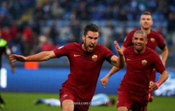 فرحة لاعب روما بالهدف