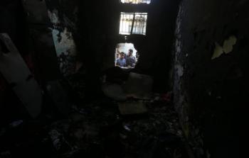 حريق جراء أزمة الكهرباء بغزة