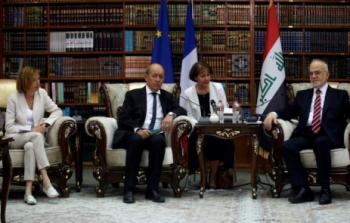 وزير الخارجية العراقي يستقبل نظيره الفرنسي ووزيرة الدفاع فلورانس بارلي (يسار) (رويترز)