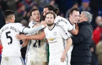 فرحة لاعبي مانشستر يونايتد