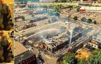 شاهد تدمير متجر فلسطيني بعد خنق الأميركي جورج فلويد