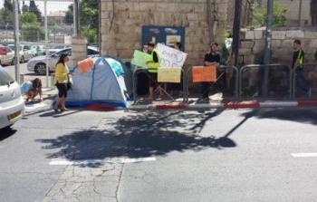 خيمة اعتصام للمستوطنين
