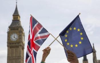 مؤيدو بقاء بريطانيا في الاتحاد الأوروبي يرفعون الأعلام أمام البرلمان