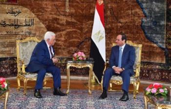 خلال لقاء الرئيس عباس مع السيسي