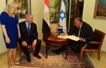 وزير الخارجية المصري سامح شكري في زيارة نتنياهو أمس الأحد