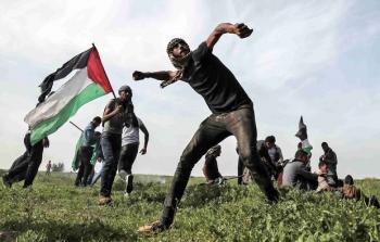شاب فلسطيني خلال مواجهات مع الاحتلال في الضفة الغربية - توضيحية