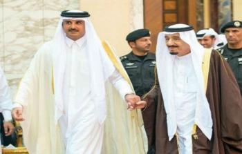 الملك السعودي سلمان وأمير قطر تميم بن حمد 