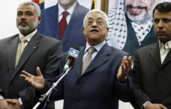 الرئيس عباس ودحلان وهنية