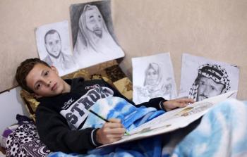 الطفل الرسام مجد المدهون